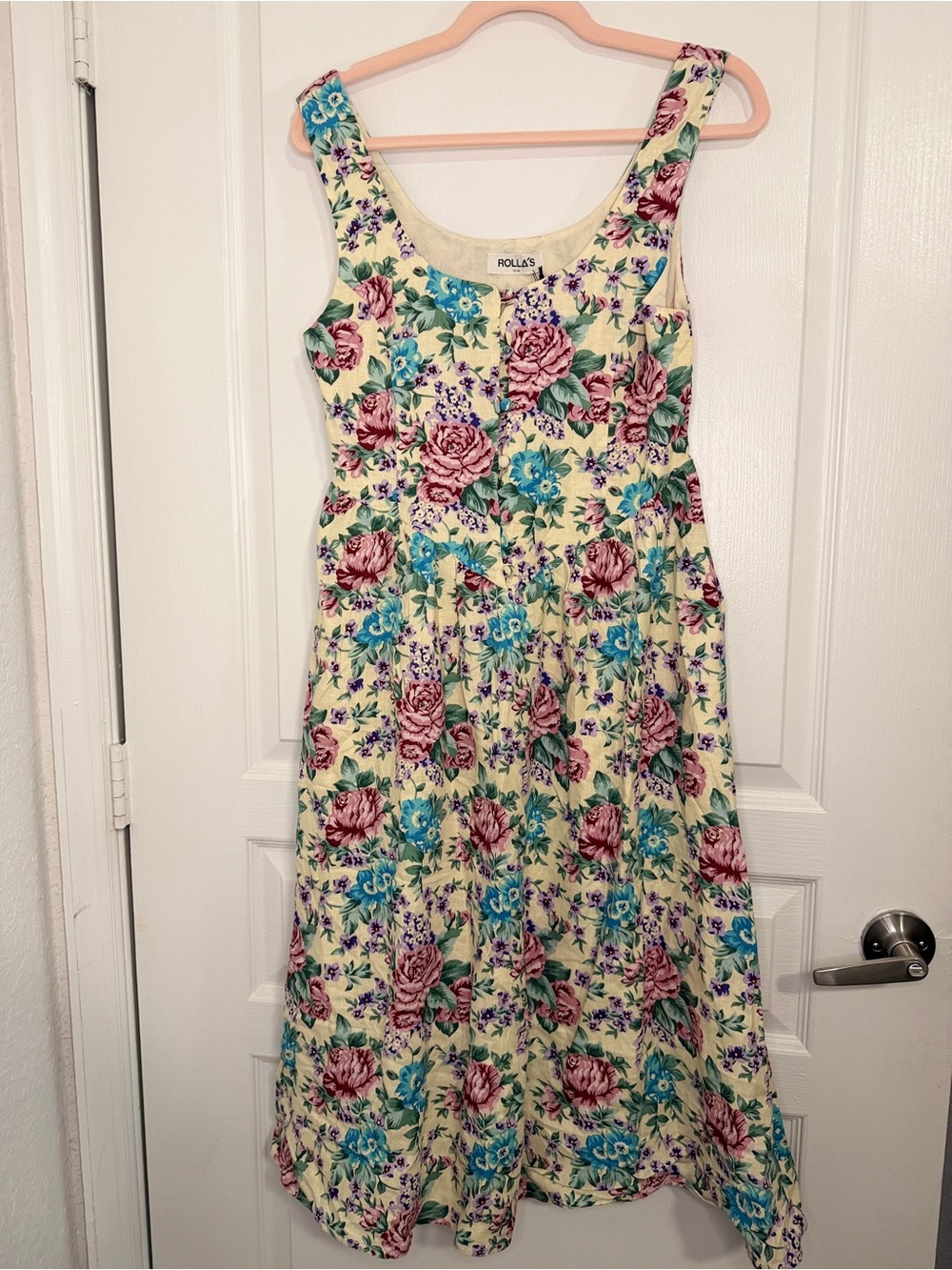 NWT Rolla's Leonie Rosette Midi Dress Floral Corset Waist-Linen-10/M-MSRP $179